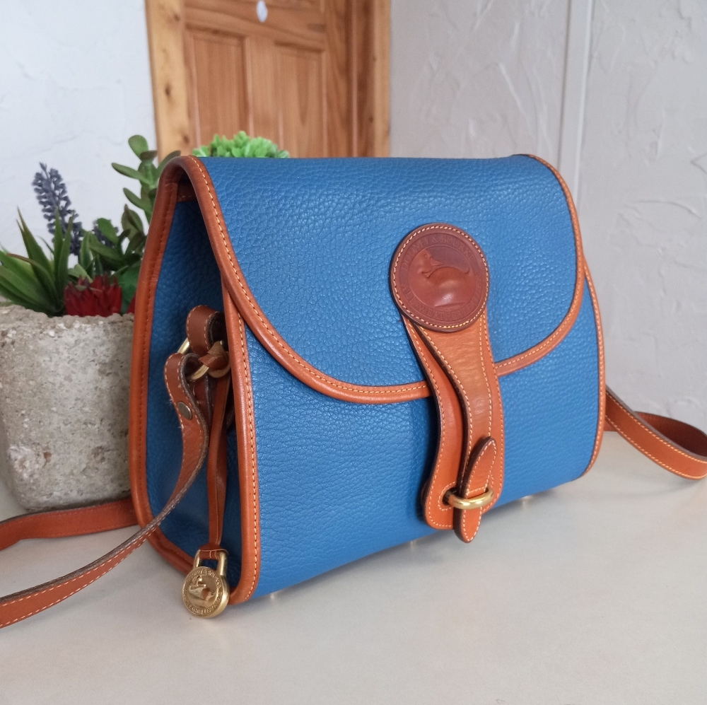Dooney & Bourke, 1993 AWL Essex Collection Crossbody Bag In French Blue RARE!!!